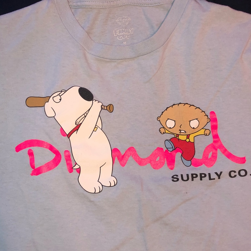 Diamond baby blue family guy med tee